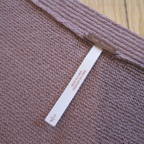 Free People Crisscross Mauve Tunic Sweater Size S Long Sleeve Knit Pullover - Picture 9 of 11